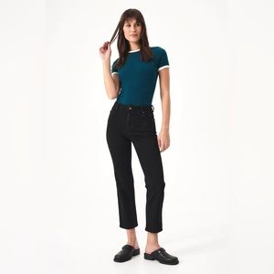 Rolla's high rise original straight jeans in black, size 25
